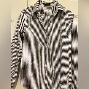 Striped button down top